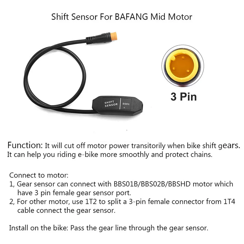 E-bike Cable For Bafang/8FUN Motor Kits Gear Sensor USB Programming Hydraulic Brake Sensor Display Holder 5PIN Brake 3pin 1T4 | electric bicycle cable