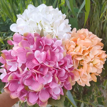 

1pc Artificial Hydrangea Silk Plastic Flower Wedding Hydrangea Flower Arch Road Introducing Home Decoration Fake Flower