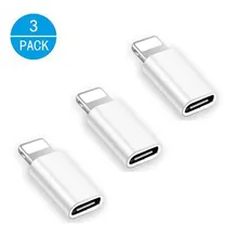 3 pçs mini usb tipo c para relâmpago adaptador de carregamento para iphone 11 pro xs max xr x 10 8 ipad usbc para ios 8pin fêmea otg conversor