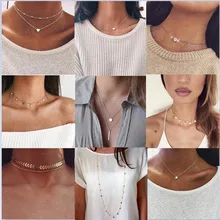 Модное ювелирное изделие, колье-чокер с Лунной звездой для женщин, геометрическое ожерелье-монета, длинная цепочка, подвеска в виде сердца на шею, аксессуары