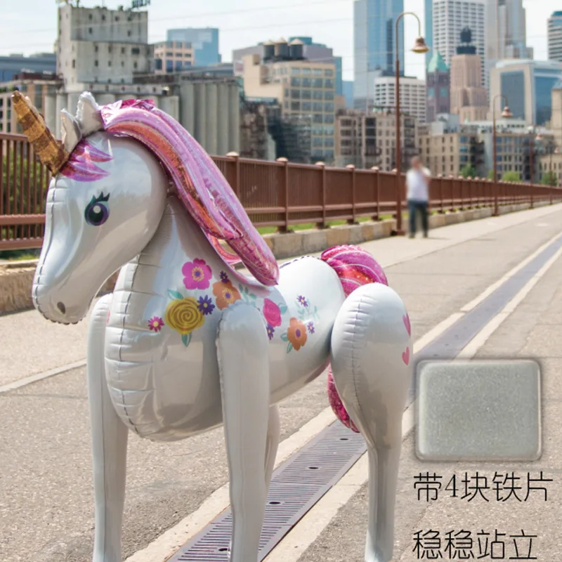 

Large 3D Stereo Assembly Unicorn Balloon Standing Assembly Cartoon Animal Stereo Horse Arrangement Decorative Balloon