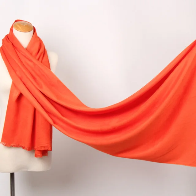 orange 200*60 см женский мягкий однотонный шарф из кашемира пашмины зимний теплый длинный матовый шарф шаль шарфы модное толстое одеяло для путешествий - Цвет: orange