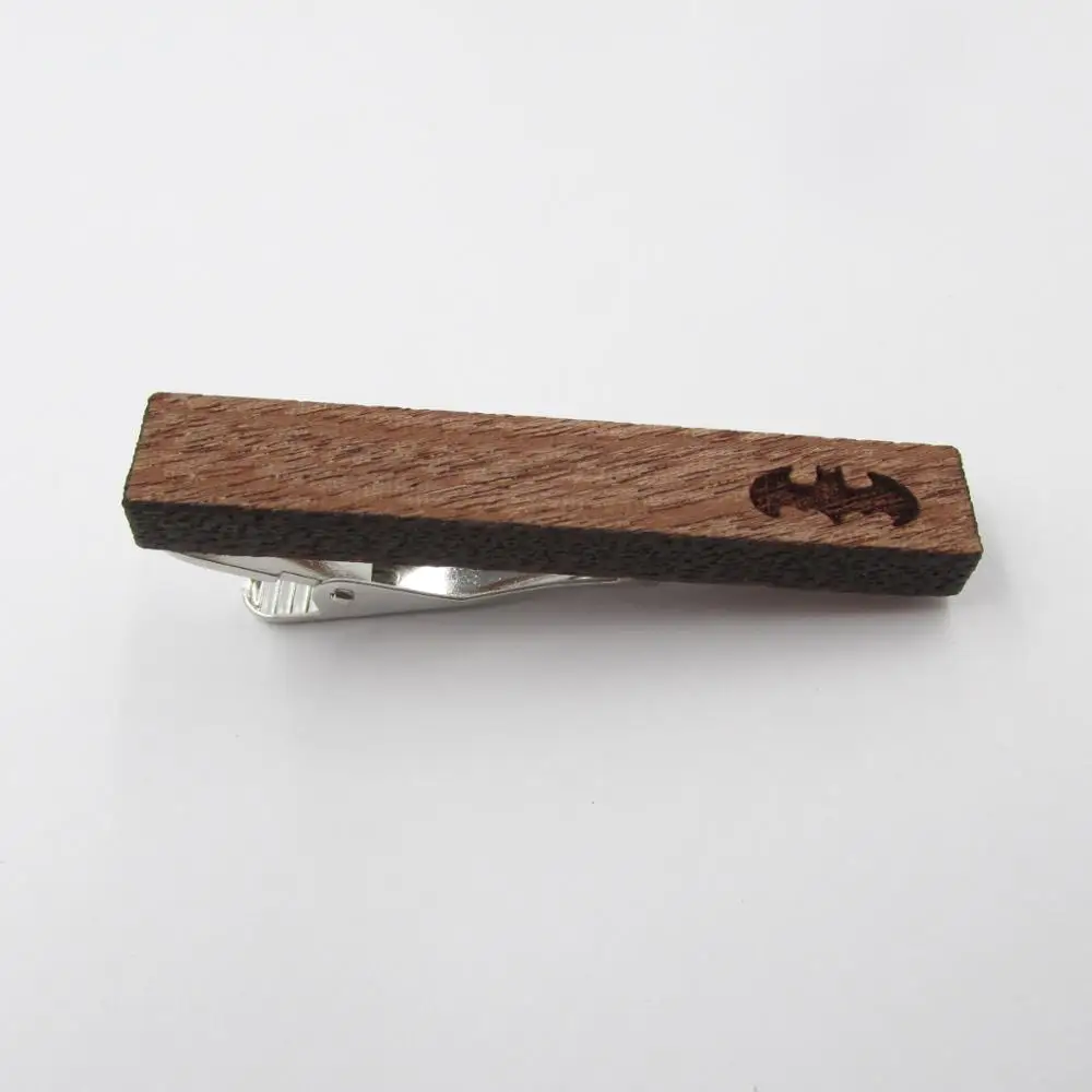 bat tie clip Модные стильные деревянные мужские запонки «летучая мышь» Мужские аксессуары свадебный бизнес подарок для Него - Окраска металла: bat tie clip