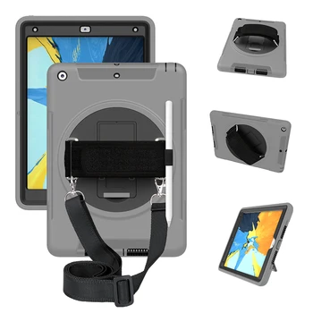 

Hand Belt Holder + Shoulder Strap Cases For iPad 10.2 2019 iPad Air 3 2 1 Pro 10.5 9.7 2018 & 2017 Hybrid Stand Shell Cover Case
