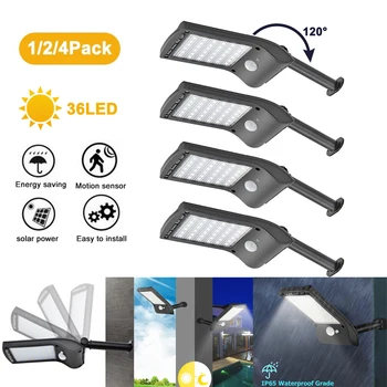 

1/2/4pcs 36LED Solar Light Solar Power Motion Sensor Wall Lamp Waterproof Garden Security Light Street Lamp Garden Decoration