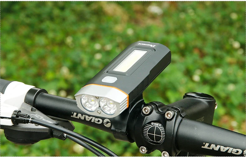 Велосипедное переднее освещение велосипедная фара передняя лампа T6 Cree U2 COB Светодиодный фонарь внутренний тип батареи USB зарядка