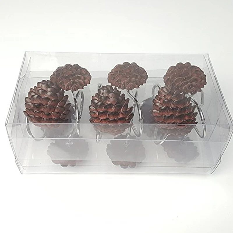 Крючки для душевой занавески Pinecone, набор колец для ванной комнаты, потолочные вешалки, стойкие к ржавчине хромированные крючки, отличные домашние украшения для гостиницы