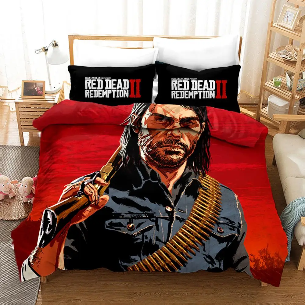 Red Dead BeddingOutlet Duvet Cover Set 3D Print Game Bedding Set Printed Queen King Twin Size Bedroom Decro dropshipping