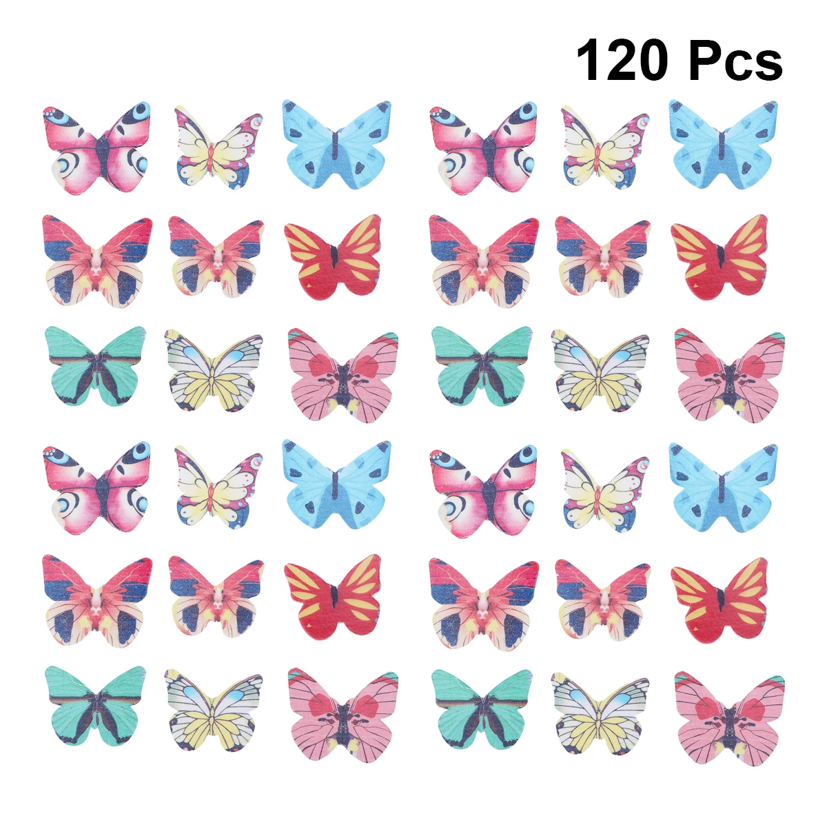 120pcs Butterfly Cake Decoration Toppers Cupcake Food Assorted Decorative Wafer Paper Butterflies Decor | Дом и сад