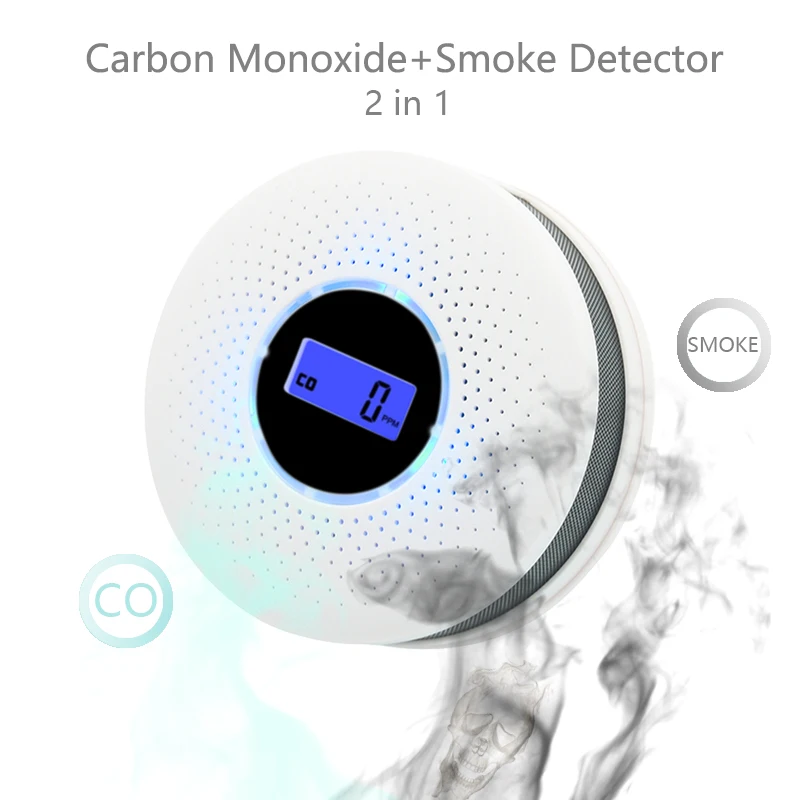 Detector de co y Gas de alta sensibilidad con pantalla LCD, alarma de voz inteligente, alarma de propano, butano, Detector de Gas 2 en 1 CO