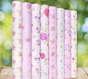 

0.45m*10mRose flower pvc wallpaper self adhesive vinyl waterproof wallpapers for living room stickers home decoration