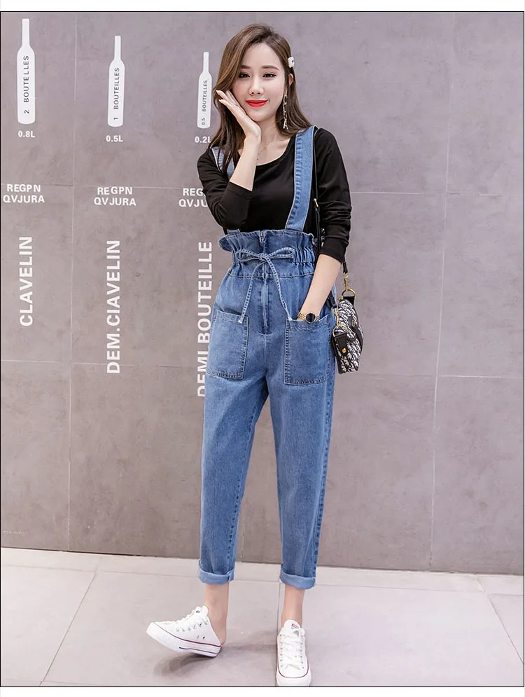 Women Bandage Jumpsuits Casual Cotton Denim Bodycon Jumpsuit Overalls Women Straps Rompers Lace up Streetwear Jumpsuit Rompers