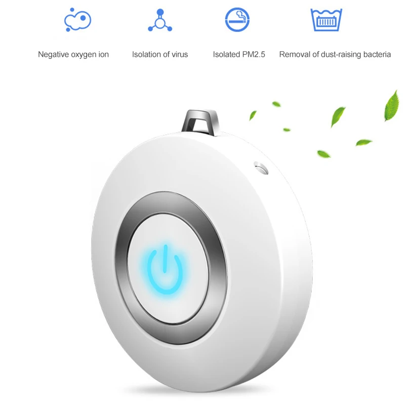 

Personal Air Purifier Necklace Wearable Mini Portable Negative Ion Generator for Adults Kids BJStore