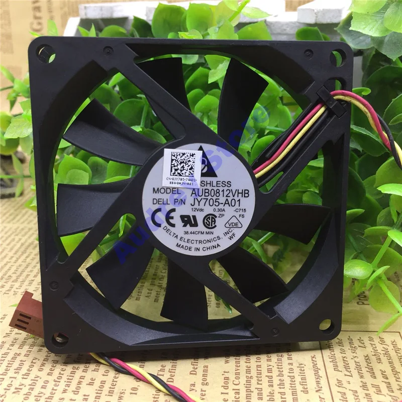 Оригинальный Дельта AUB0812VHB 8015 8 см 12V 0.3A 3-жильный ультра тонкий вентилятор