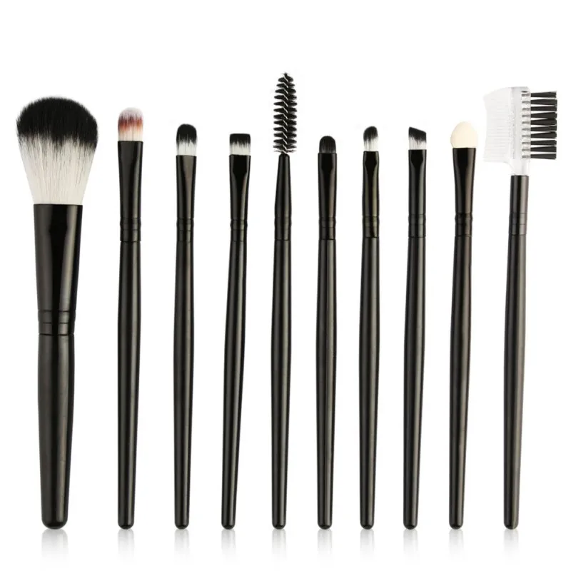 

10pcs Rose Gold/Balck Makeup Brush Set Powder Foundation Concealer Cheek Shader Make Up Tools Kit SW5424