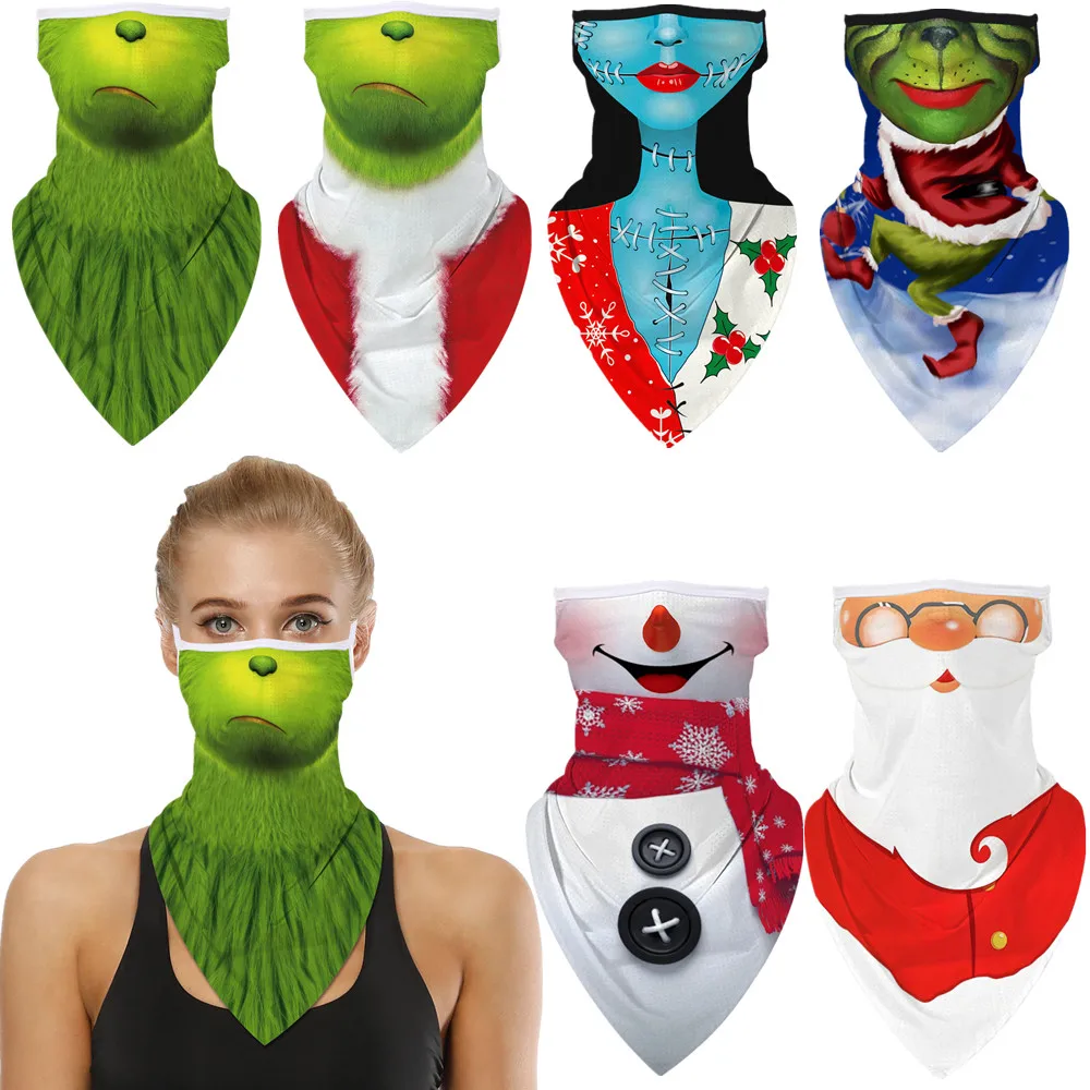 

How the Grinch Stole Christmas Santa Claus Snowman Cosplay Face Mask Neck Scarf Masks Bandana Headband Balaclava