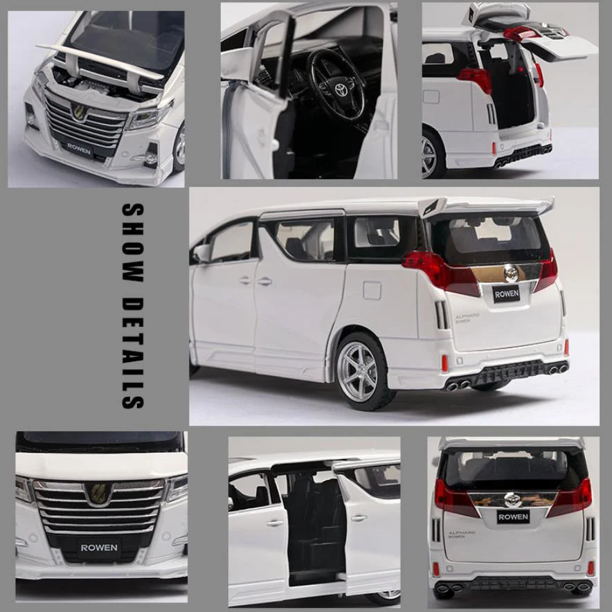 Горячая 1:32 масштабные колеса MPV литой автомобиль toyota alpha металлическая модель с светильник и звуком оттягивающий назад автомобиль игрушки коллекция для подарков