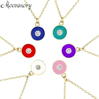 

Moonmory 925 Sterling Silver CZ Flushy Majeure Enamel Pendant Necklace Crystal Fruit Sugar Color Enamel Necklace Women Jewelry