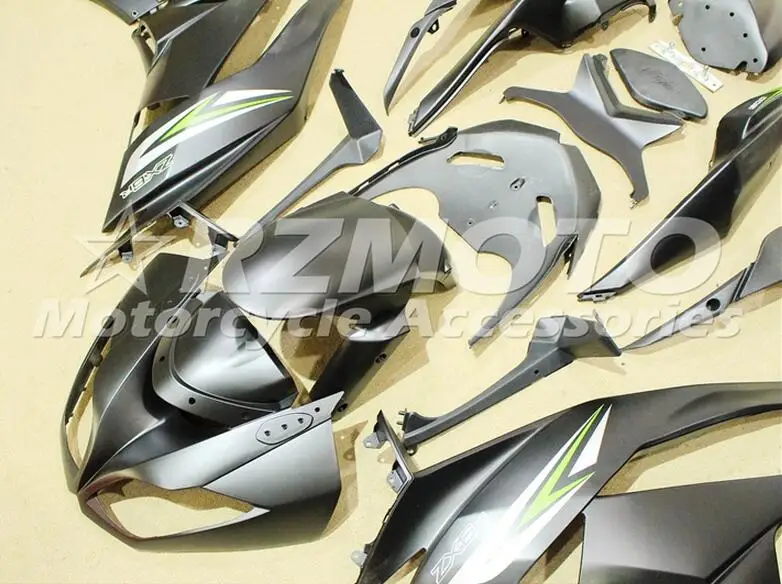 Литьевая Форма ABS Обтекатель Набор подходит для Kawasaki ZX6R 2009 2010 2011 2012 Обтекатели ZX-6R 09 10 11 12 ниндзя 636 черный матовый Великобритания
