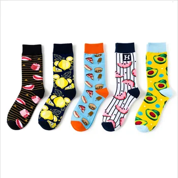 

10pairs Fashion fruit socks fashion street series funny socks superhero fashion novelty men and women breathable cotton socks