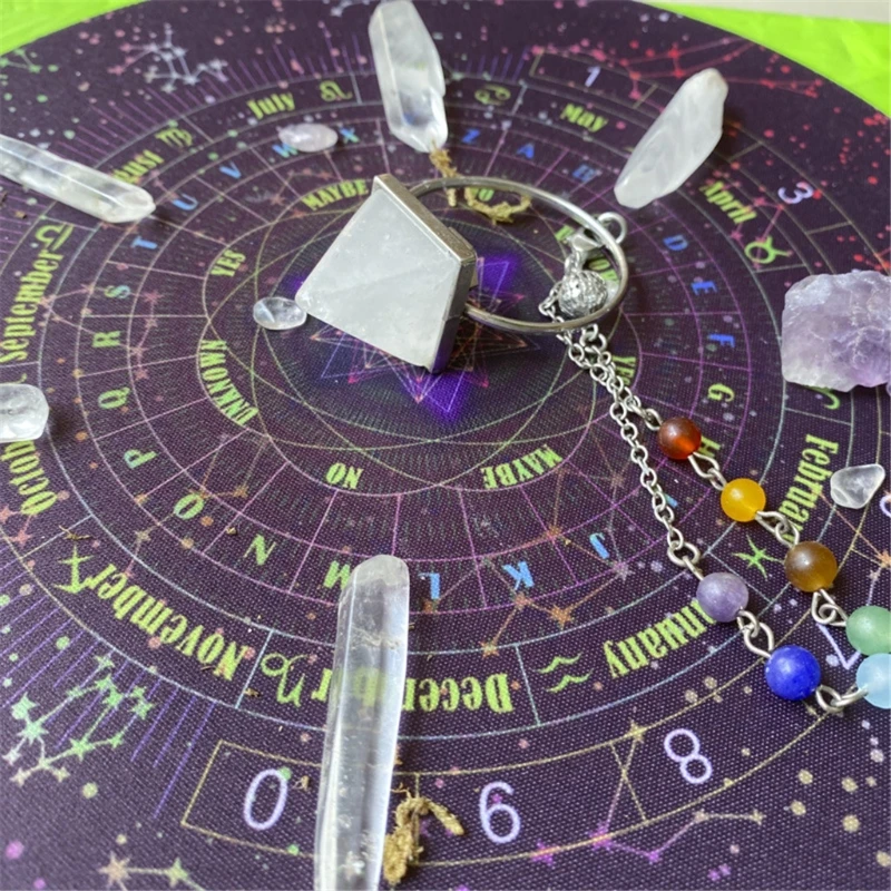 Round Pendulum Divination Rubber Pad Tarots Card Pad Runes Altar Table Mat Board Game Rubber