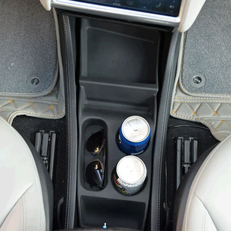 Per Tesla Model S 2012-2016 Car Central Bracciolo Storage Box Center Cup Phone Holder Glasses Box Organizer Accessori Auto