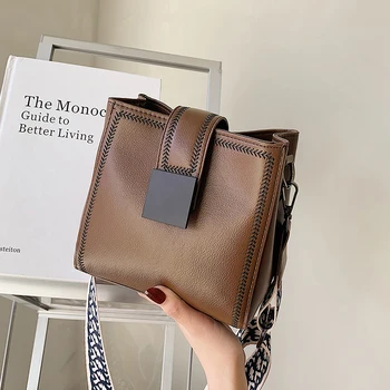 

New Fashion Autumn And Winter 2020 One Shoulder Crossbody Women Bag Pu Bucket Package Casual Phone Pack C681