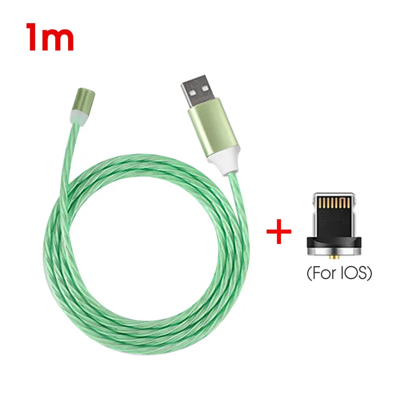 Яркий светодиодный светильник кабель для зарядки мобильного телефона Micro usb type C светильник ing Зарядка для iPhone 11 для samsung магнитное зарядное устройство - Цвет: For iPhone 03