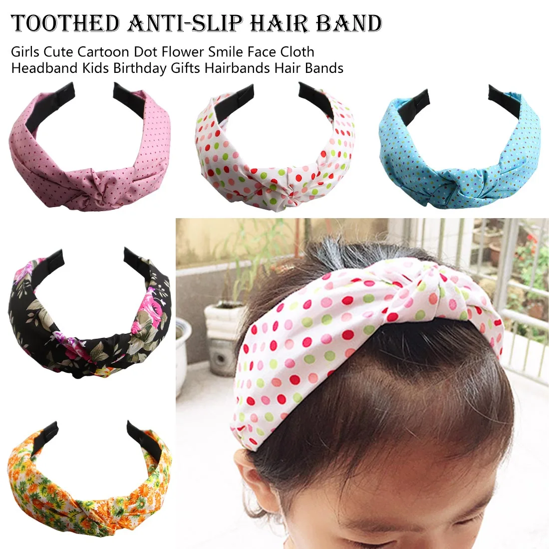 3Pcs Baby Girls Kids Flower Cotton Bowknot Headband Children Hair Band Headwear