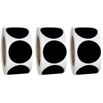 

3 Rolls Chalkboard Stickers Self-adhesive Label Stickers Round Shaped Stickers