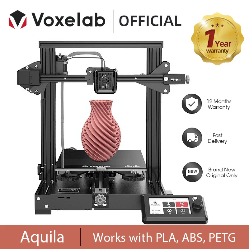 US $179.00 - 299.00 Voxelab Aquila DIY 3D Printer Kit Silent Mainboard Resume Printing Carborundum Glass Bed Large Size 3d Printer impresora 3d