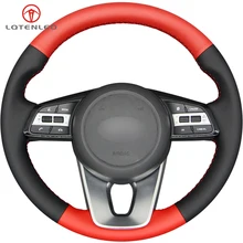 LQTENLEO черный красный кожаный чехол на руль автомобиля для Kia K5 Optima Sportage 3- Forte