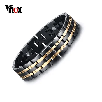 

Vnox Men Healthy Magnetic Bracelet Bangle Energy Long Stainless Steel Jewelry Free Adjustment Tool