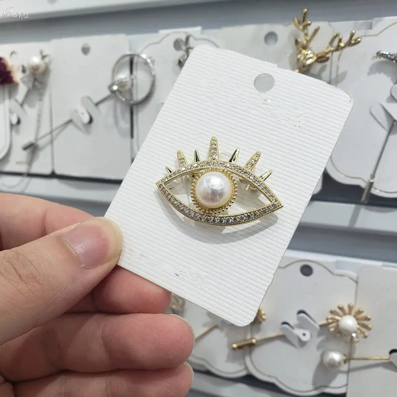 AOMU 1PC 2019 Fashion Metal Eye Shape Brooch Shiny Luxury Crystal Imitation Pearl Brooches Women Party Jewelry Accessories | Украшения и