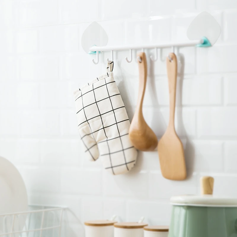 Zhangji Handy Seamless adhesive 6 hooks PP rack Bathroom Shelf housekeeper storage Corner Shelves No nail rotatable Wall Shelf