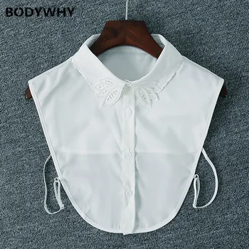 

New Women's Sweater Decorated Fake Collar Blouse Fake Collar White Chiffon Leaves Embroidered Fake Collar Detachable Collar