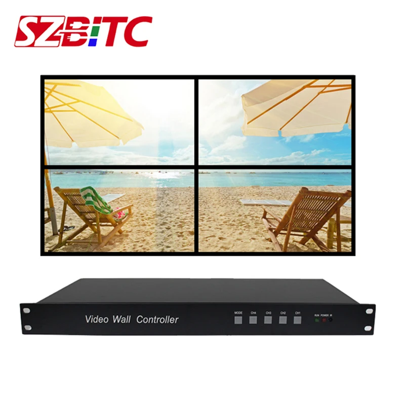  SZBITC Video Wall Processor 2x2 1x2 2x1 1x3 1x4 TV Splicing Box HDMI Video Controller 180 degrees R