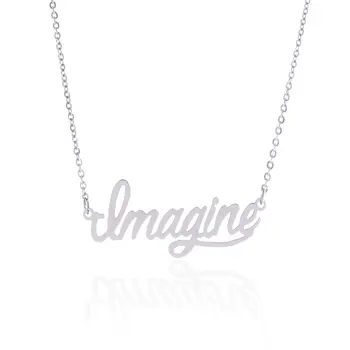 

45 Fonts Customized Stainless Steel Necklace Nameplate Choker Pendant English Name Jewelry Necklace Fashion Jewelry Gifts