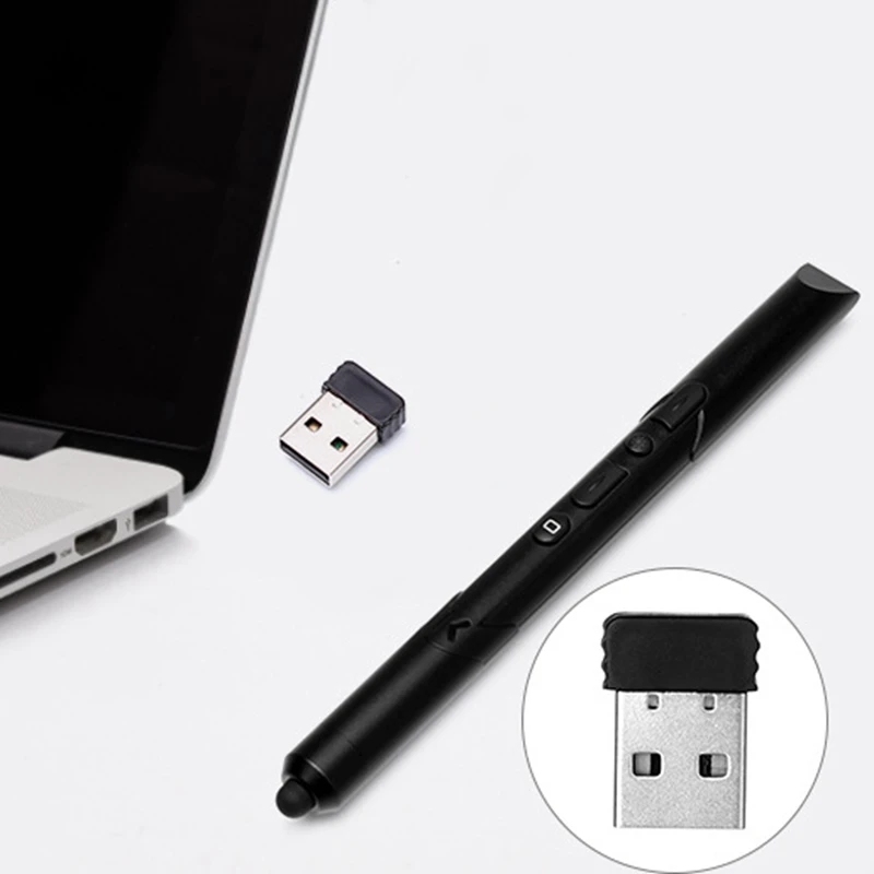 Distance 50M Rechargable Wireless Presentation Pointer with Air Mouse, PowerPoint Presenter Remote Control PPT Clicker Pen