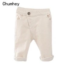 Chumhey/От 1 до 4 лет; детские вельветовые брюки; штаны для мальчиков и девочек; сезон весна-осень; одежда для малышей; повседневные свободные брюки в клетку