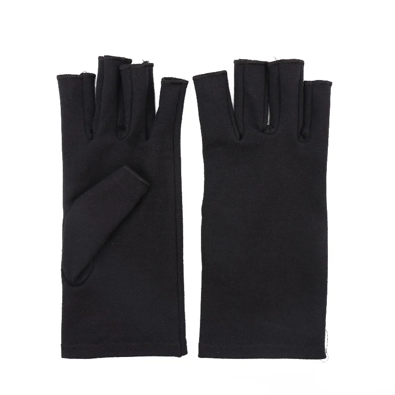 black no silicone Силиконовые противоскользящие компрессионные перчатки, мужские перчатки без пальцев, перчатки для спорта на открытом воздухе, велоспорта, фитнеса, облегчающие боль в руке, перчатки - Цвет: black no silicone