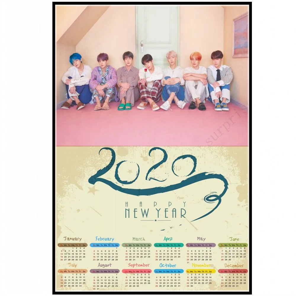 

South Korean Groups K-POP Bangtan boys Posters Map of the Soul Persona Concept Glossy 2020 Calendar Poster Home Decoration