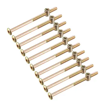 

uxcell M6x100mm Furniture Bolt Nut Set Hex Socket Screw with Barrel Nuts Phillips-Slotted 10 Sets