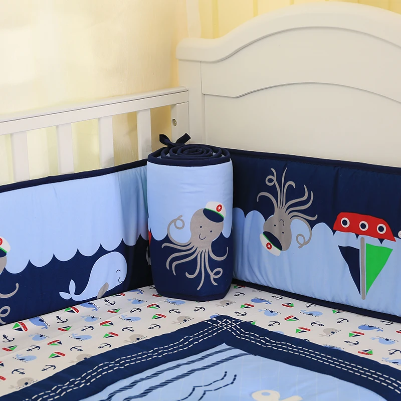 Günstige Baby Bettwäsche Set Cartoon Tiere Tröster Krippe Blatt Krippe Rock Krippe Stoßfänger Einfache Baby Bettwäsche Set