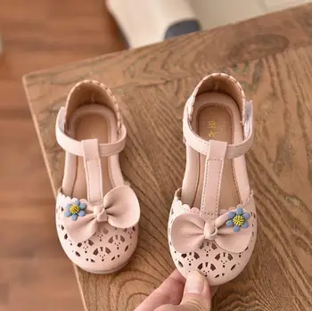 

New Summer Children Princess Sandals Close Toe kids Beach Shoes With Bow baby Girls Soft Roman Sandals Fashion Breathable Shoes