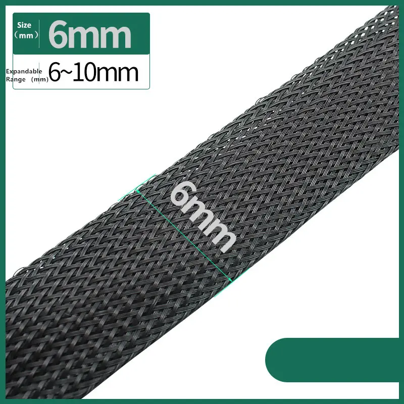 Dropship 1/5/10/50/M Black Insulated Braid Sleeving 4/6/8/10/12/14/20/25mm Tight PET Wire Cable Gland Protection Cable Sleeve - Image 13