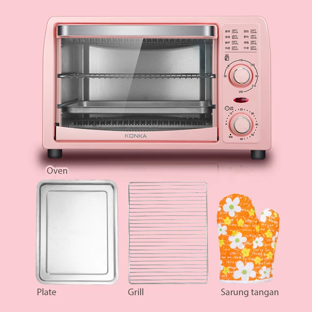 KONKA Electric Oven 13L Multifunctional Mini Oven Frying Pan Baking Machine Household Pizza Maker Fruit Barbecue Toaster Oven