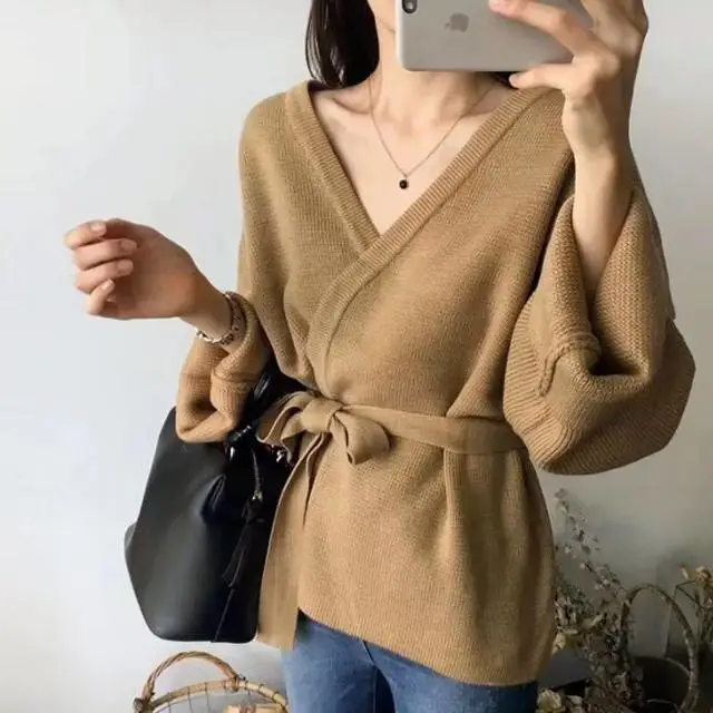 Dark Yellow JoinYouth кружевные прочные кардиганы Элегантные корейские винтажные свитера с v-образным вырезом женские осенние универсальные Sueter Mujer модные J300 - Цвет: Dark Yellow