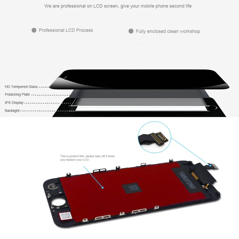 Качественный ЖК-дисплей для iPhone 6, сменный сенсорный экран для iPhone 5, 5c, 5S, SE, ЖК-дисплей, Восстановленный без битых пикселей, закаленное стекло