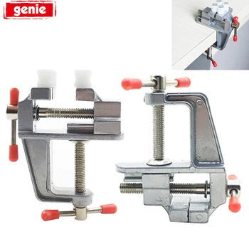 

1pc Mini Aluminum Miniature Small Jewelers Hobby Clamp On Table Vise Tool Multifunction Hand Tool